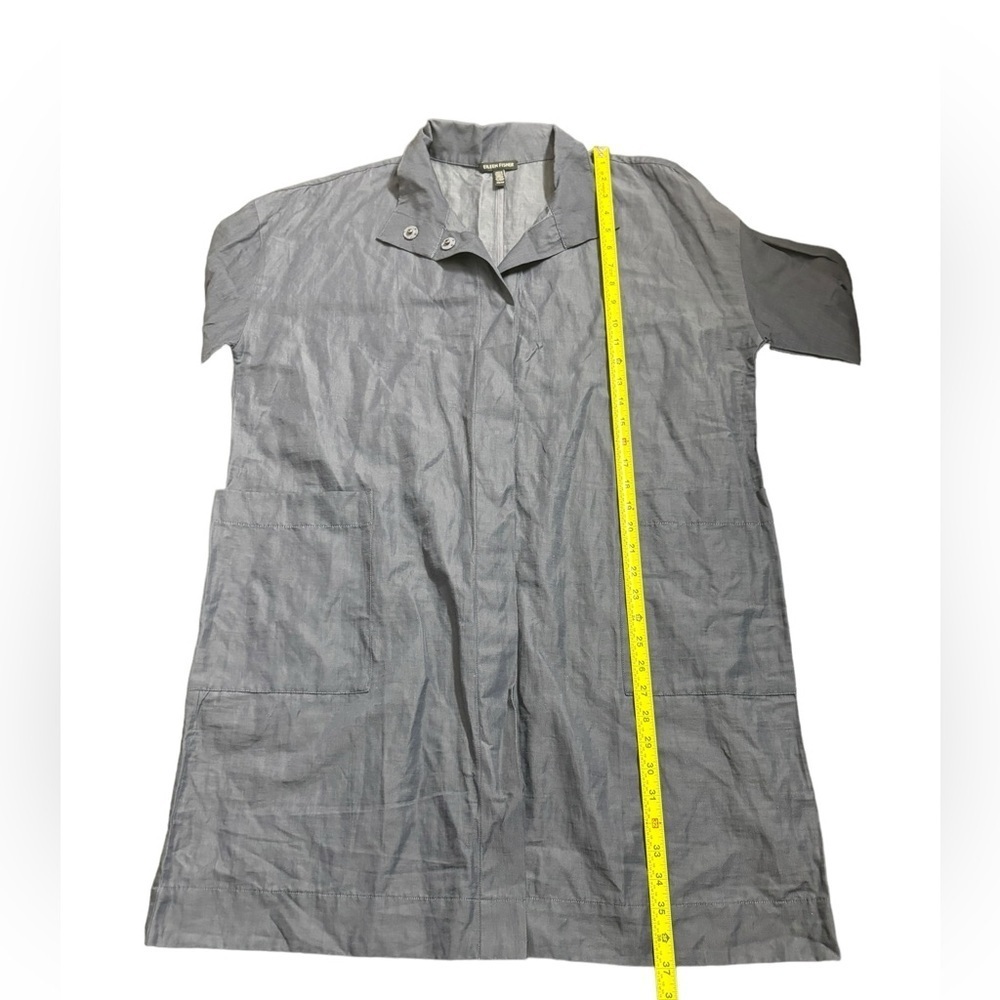 Eileen Fisher steel satin crinkle metallic jacket size: XS - Picture 7 of 8